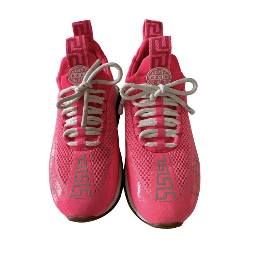 Versace Chain Reaction Pink Sneakers Size 10/41